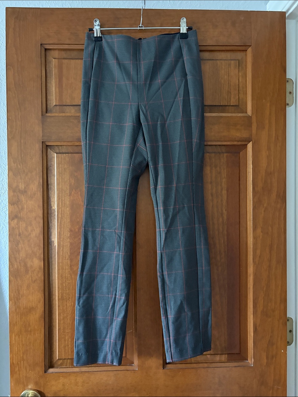 Rag & Bone Gray Plaid Dress Pants with Subtle Red Windowpane